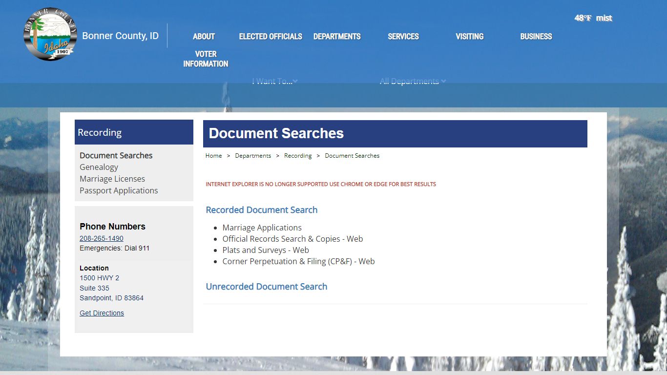 Bonner County - Document Searches