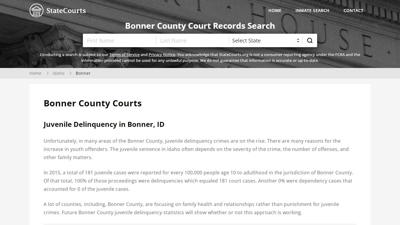 Bonner County, ID Courts - Records & Cases - StateCourts